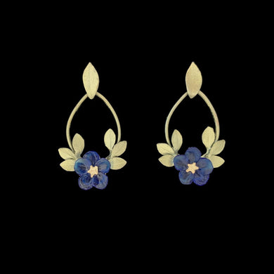 Blue Violet Earrings Oval Posts