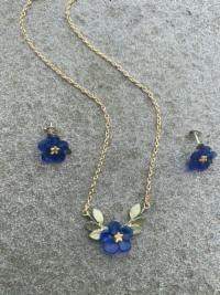 Blue Violet Pendant Single Flower