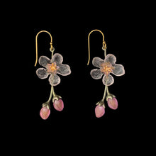 Load image into Gallery viewer, Peach Blossom Flower Wire Earring