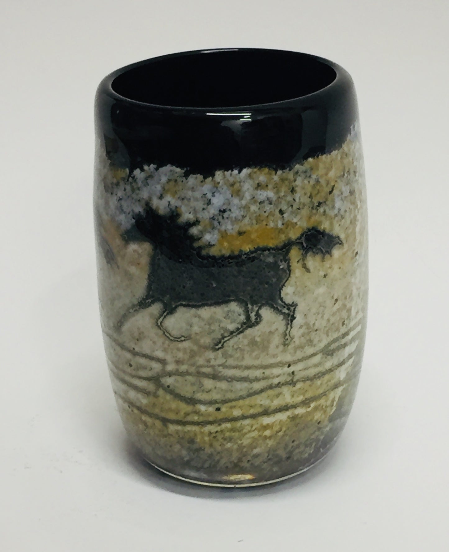 Drinking Cup Blue Horse