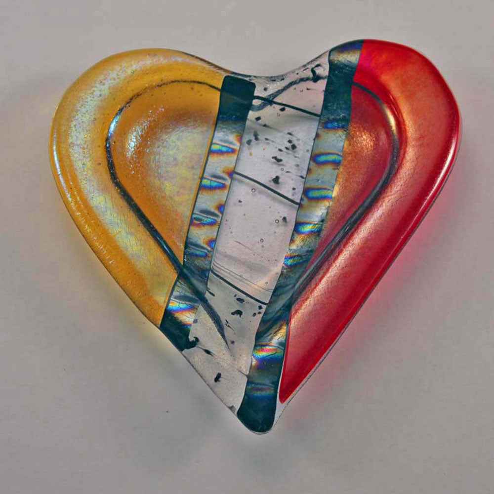 Red and Amber Heart Dish