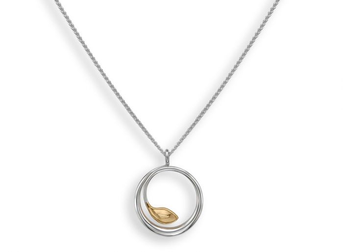 Be-Leaf Pendant Sterling Silver 14K Gold