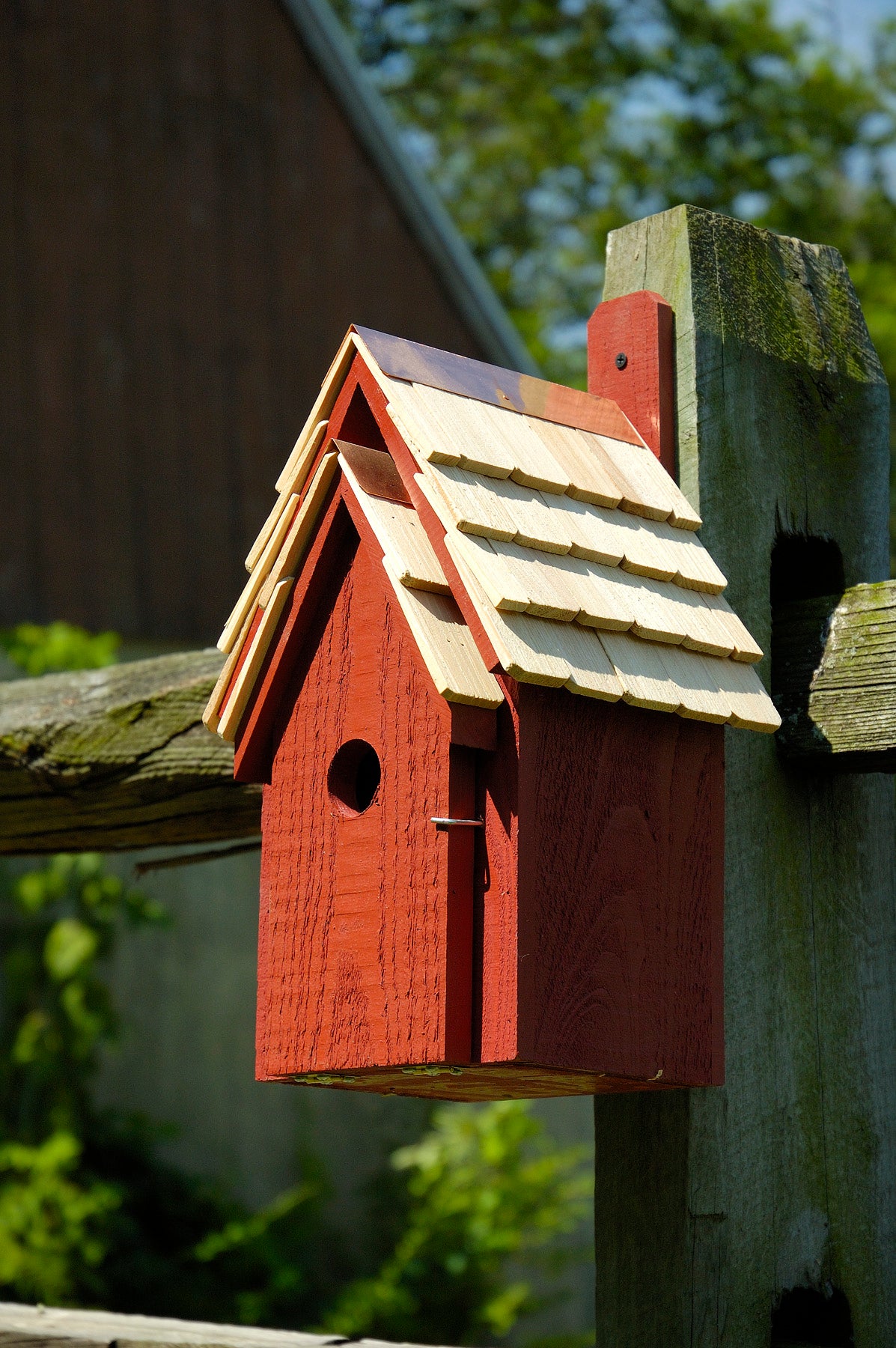 Bluebird Manor Birdhouse Redwood