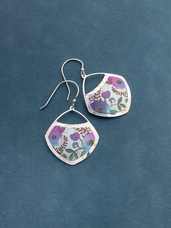 Bright Blossom Earrings Blue Mist
