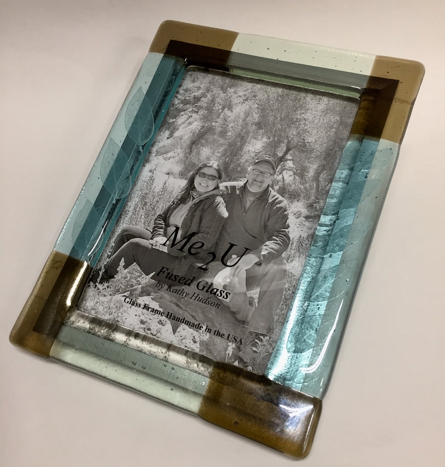 Frame, Fused Glass, in Watercolors, For 5"X7" picture