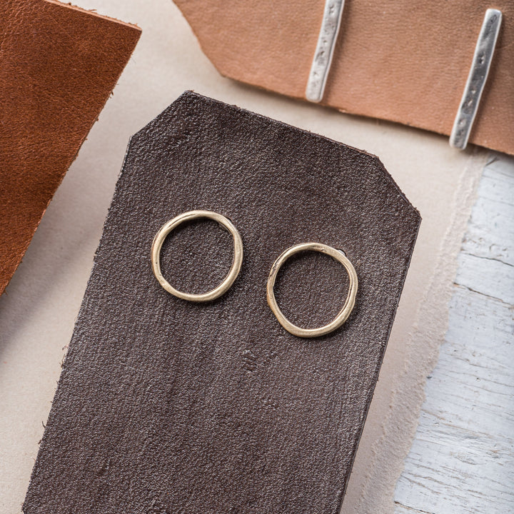 Mini Karma Studs in Yellow Bronze