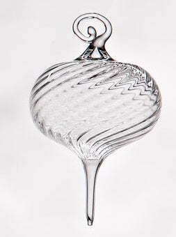Clear Optic Twist Ornament Small