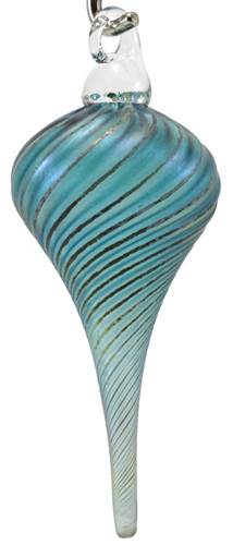Drop Ornament in Frozen Blue