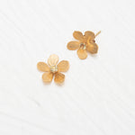 Petite Plumeria Post Earrings Purple Rose