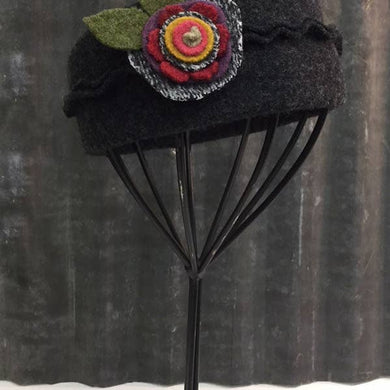 Headband, Black Flower