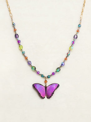 Bella Butterfly Beaded Necklace Ultraviolet