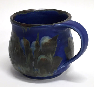 Curved Ceramic Mug Blue