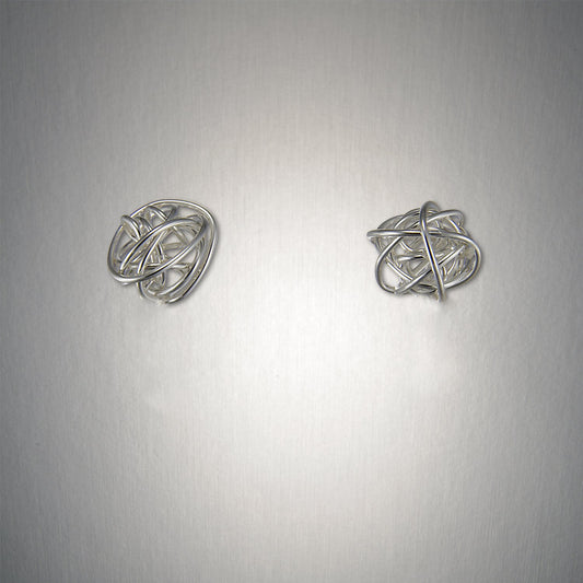 Tangled Web Knot, Earrings, Sterling Silver