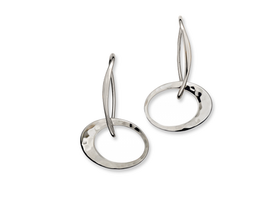 Petite Elliptical Sterling Silver Earring