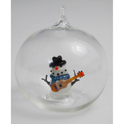 Orn, Snowman w/Guitar Personality Bubble