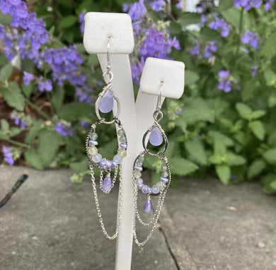 Lavender Jade Earrings in Silver