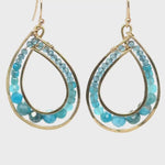 Channel Hoop With Apatite and Sterling Silver