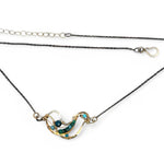 Current Necklace With Apatite and Oxidized Silver