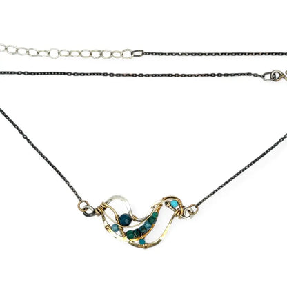 Current Necklace With Apatite and Oxidized Silver