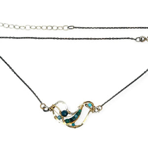Current Necklace With Apatite and Oxidized Silver
