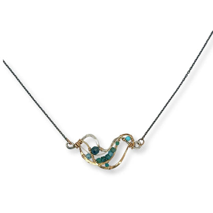 Current Necklace With Apatite and Oxidized Silver