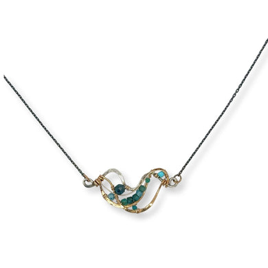 Current Necklace With Apatite and Oxidized Silver