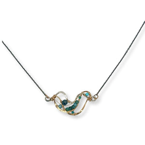 Current Necklace With Apatite and Oxidized Silver