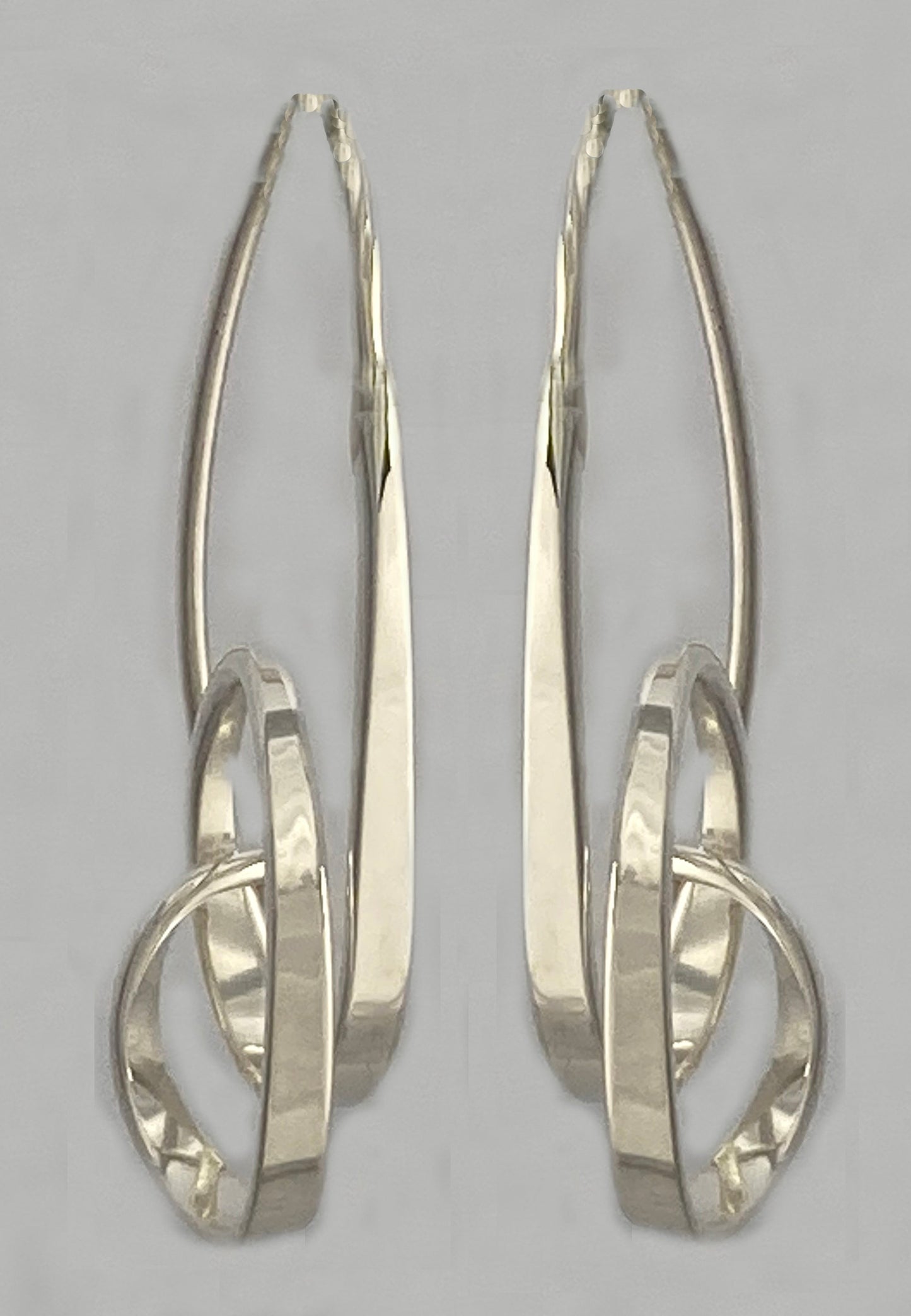 Earring SS Forged double loop hoop