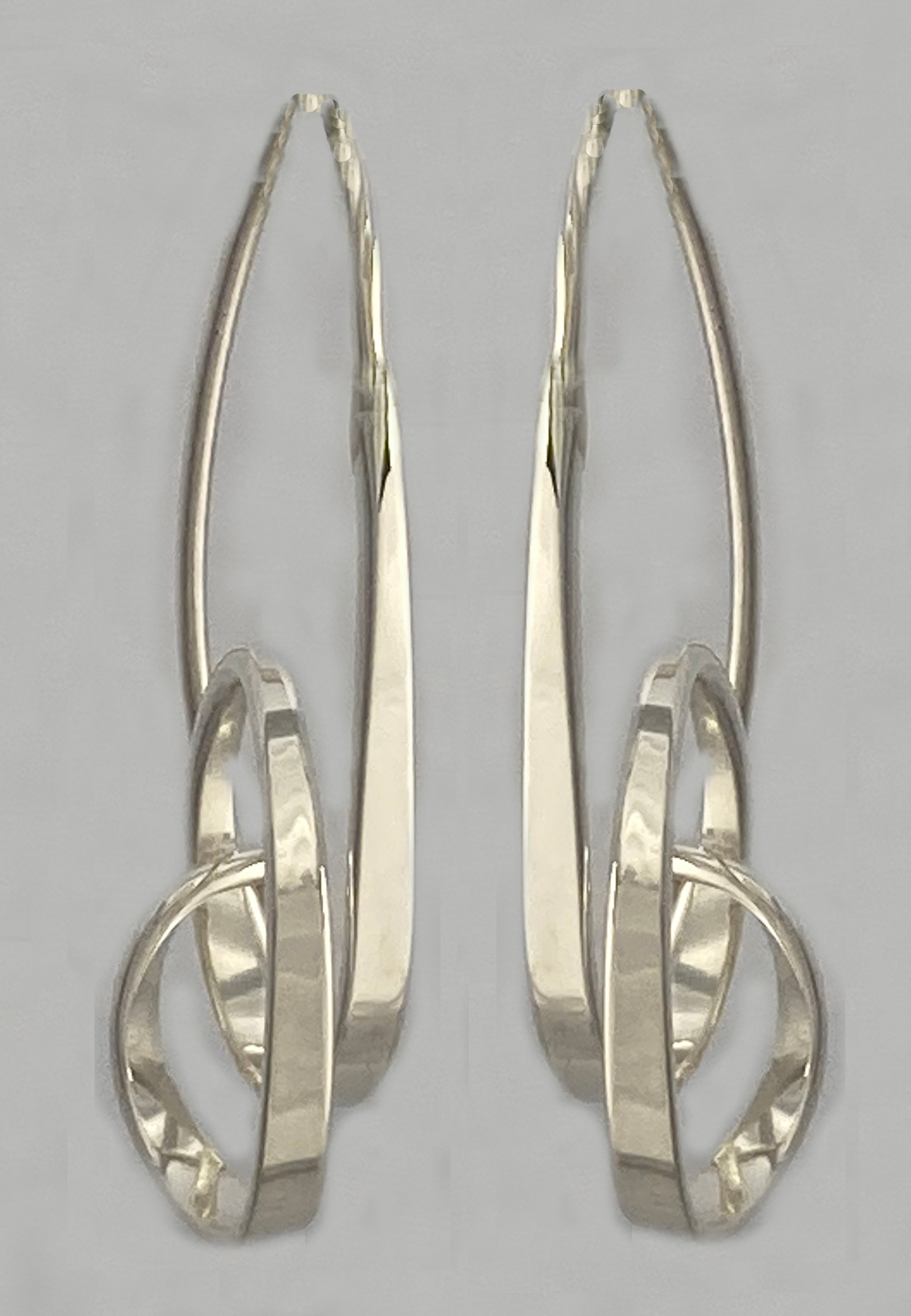 Earring SS Forged double loop hoop