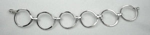 Sterling Silver, Hand Forged Circle Link Bracelet