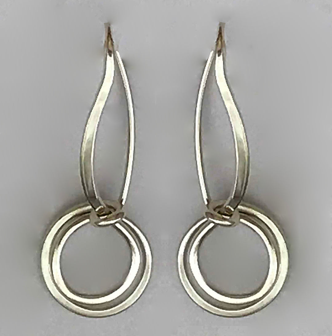 Ear, SS Dangle Radiating Circles