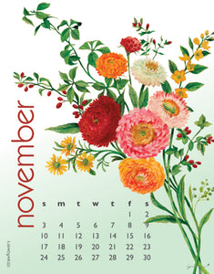 2024 Flowers Calendar 11X14