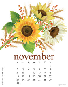 2025 Flowers Calendar 11X14