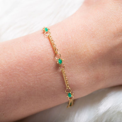 Emerald Whisper Chain Bracelet in 18K Gold