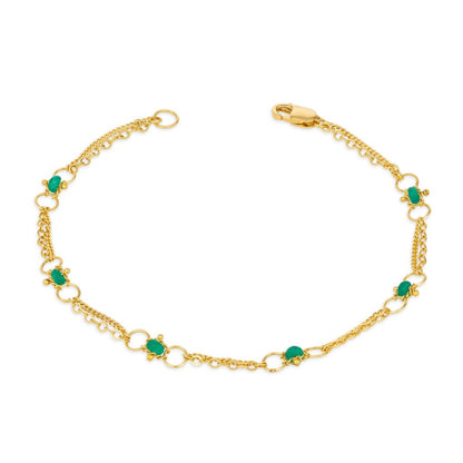 Emerald Whisper Chain Bracelet in 18K Gold