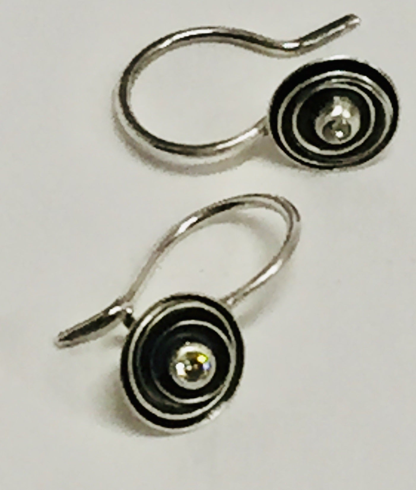 Oxidized Sterling Silver Diamond Earring Birch