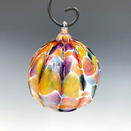 White Florida Mix Glass Ornament