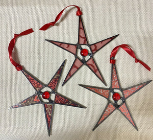 Orn, Medium Star Small Assorted Red