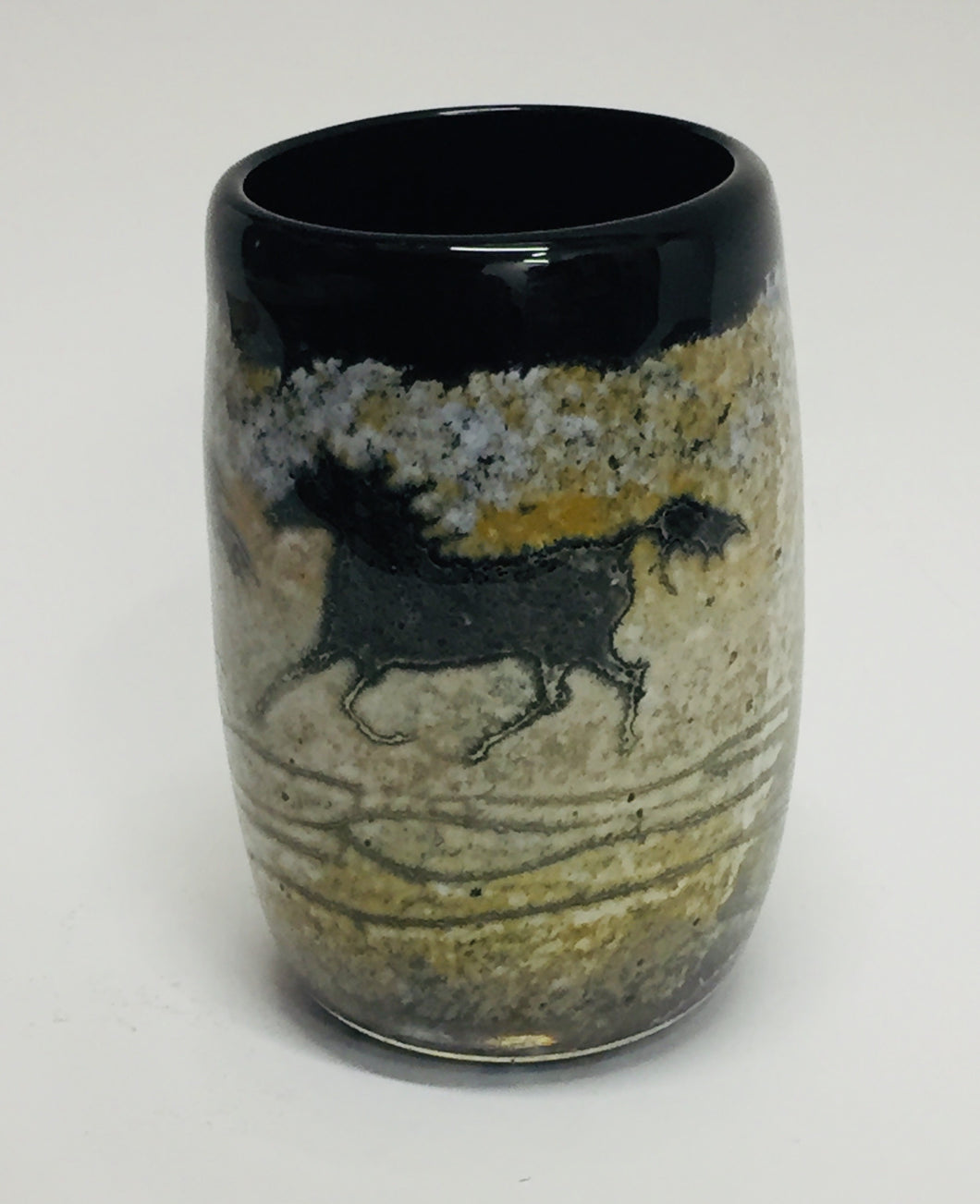 Drinking Cup Blue Horse