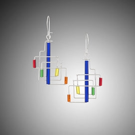 Wire Earrings With Glass Accents