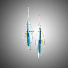 Wire Earring With Glass Accents