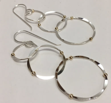 Earrings Circles With Gold Dots