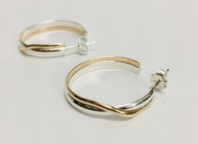 Load image into Gallery viewer, Earrings Gold and Silver Hoop Large