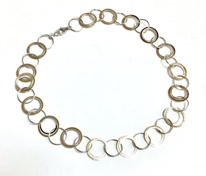 Necklace, Gold and Silver Circles 18"