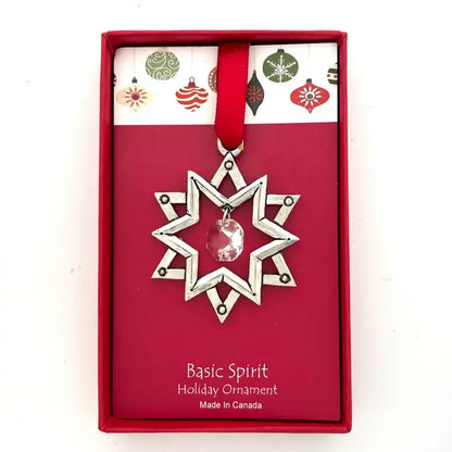 Star With Crystal Pewter Ornament