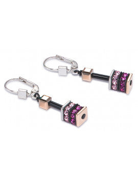 Sterling Leaver Back Earrings With Rose Gold Plating and  Rhinestone Rondells