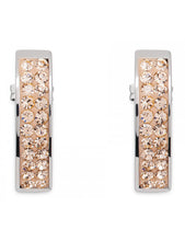 Load image into Gallery viewer, Post Earring With Rounded Stainless Steel Bar of Pave Crystals