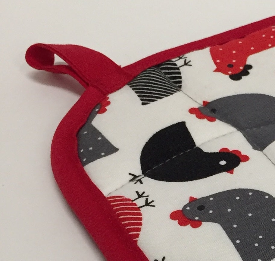 Potholder with Chickens