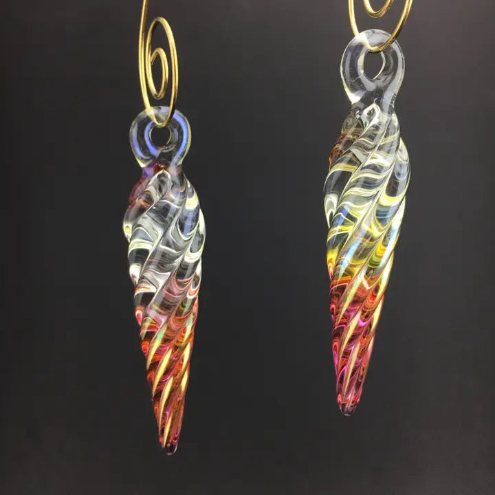 Yellow To Pink Glass Icicle