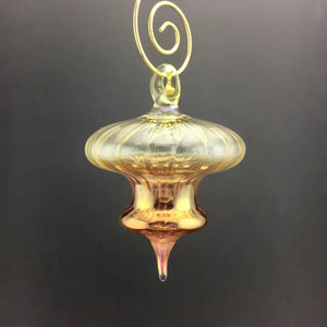 Classic Glass Yellow To Pink Ornament